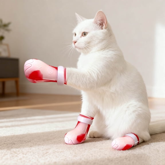Fanglonggg Cat Boots, Red, 7.4 cmx4.5 cm
