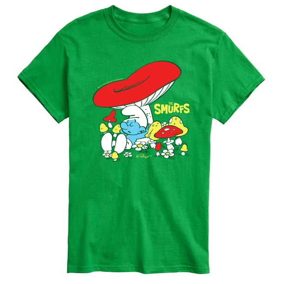 The Smurfs - Lazy Smurf Mushrooms - Men's Short Sleeve Graphic T-Shirt