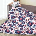 thumbnail image 6 of Salouo record rock music Skull Print Bed Blankets,Flannel Blanket Comfortable Air Conditioning Blanket Lightweight Blanket for Sofa Bed Travel & Couch -60"x50", 6 of 8