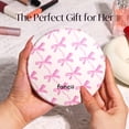 thumbnail image 5 of Fancii Taylor LED Lighted Travel Makeup Mirror, Rechargeable, 10x/1x Magnifying & 3 Light Settings - Compact, Portable, Large 5-inch Wide, for Handbag and Purses (Rosette Ribbon), 5 of 8