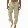 thumbnail image 2 of ASFGIMUJ With Drawstrings Pants Solid Men's Ankle Pants Banded Men's Pants, 2 of 9