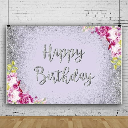 

HEQU Glitter Sweet Girls Birthday Party Backdrop Rose Gold Happy Birthday Backdrop and Pink Rose Gold Tablecloth