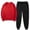 Red, variant on Women's Sweatsuit Sets Trendy Round Neck Solid Color Pullover And Casual Sports Pants Sports 2 Piece Jogger Set Black XL