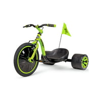 Madd Gear Drift Trike Strong Steel Frame Tricycle Adjustable Seat Machine (Black Green )