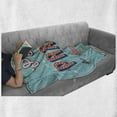 thumbnail image 6 of Prague Soft Flannel Fleece Blanket, Vintage Greeting Card Pattern Biplane with a Banner with Diagonal Stripes Background, Cozy Plush for Indoor and Outdoor Use, 50" x 60", Multicolor, by Ambesonne, 6 of 6
