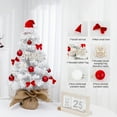 thumbnail image 4 of Mini Christmas Tree, Lighted Christmas Tree, White Flocked Desktop Christmas Tree with Ornaments and Pendants, 17.7 Inch Small Artificial Christmas Tree for Home Office Decoration, 4 of 8