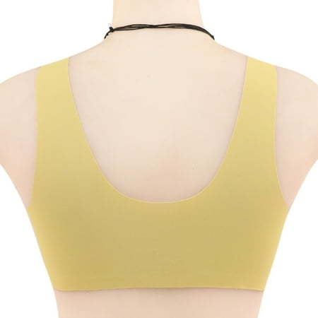 

Aayomet Sports Bras for Women Extra-Elastic Breathable Trim Front Adjustable Lace Bra Closure Sports Women s Yellow XL
