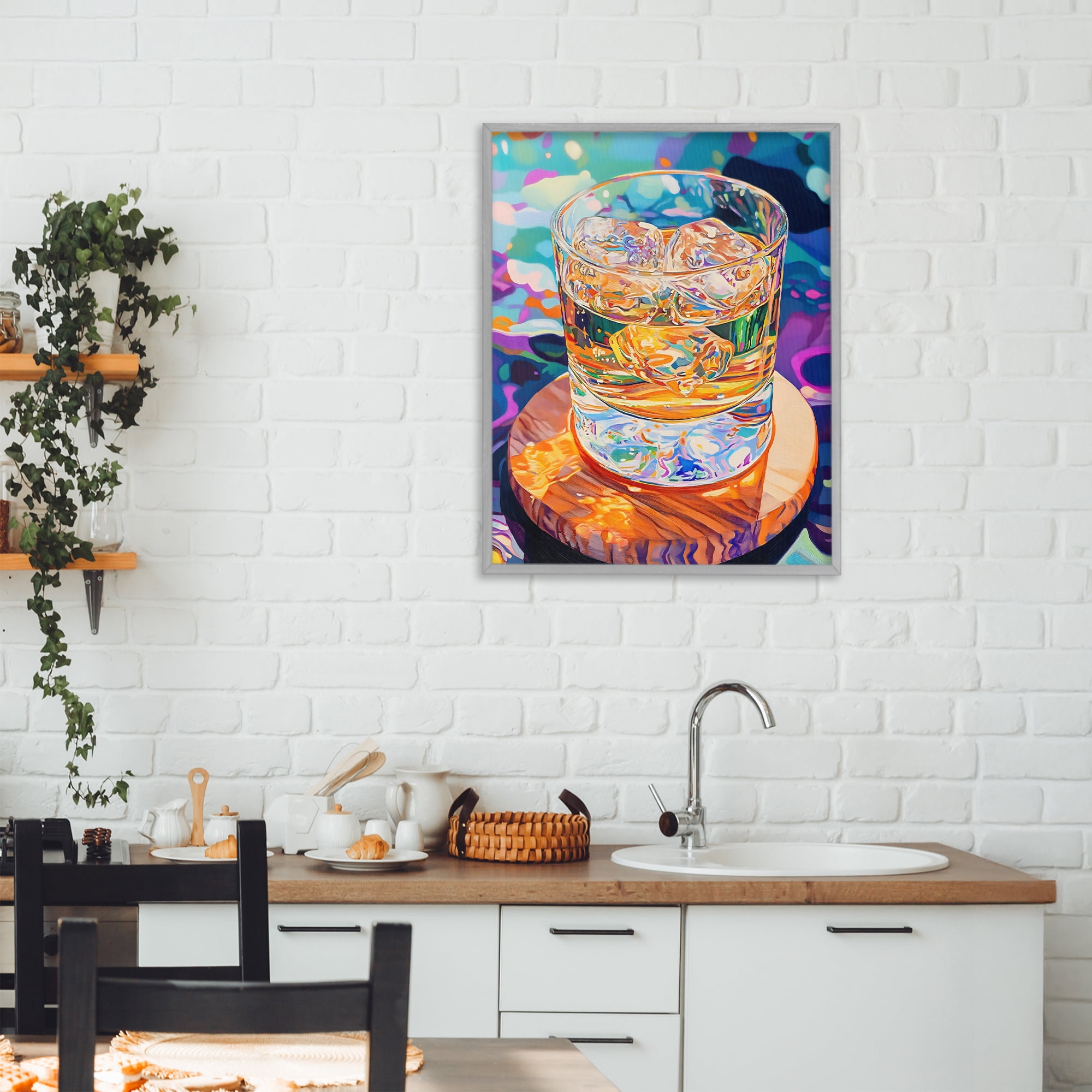 Stupell Industries Ice Cold Glass Reflections Gray Framed Giclee Art, design by Creative Studio