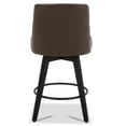 thumbnail image 5 of CHITA 26 inch Swivel Upholstered Counter Height Bar Stools with Tufted Back Set of 2, Faux Leather in Chocolate Brown, 5 of 8