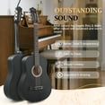 thumbnail image 4 of Ktaxon 38in Beginner Round Acoustic Guitar Starter Kit with Bag, Tuner, Extra Strings, Matte Black, 4 of 17