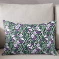 thumbnail image 3 of Purple Floral Throw Pillow Cover,Daisy Flowers Botanical Green Backdrop Rectangle Decorative Pillow Case Protector Soft Cushion Cover Lumbar Pillowcase for Couch Sofa Bedroom Car Decor 16x24 Inch, 3 of 8