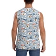 thumbnail image 4 of Lsque cute Mushroom Village Print Men's Cotton Blend Sleeveless Muscle Shirts (S-3XL)- Moisture Wicking, Odor Protection, UPF 30+,Medium, 4 of 8