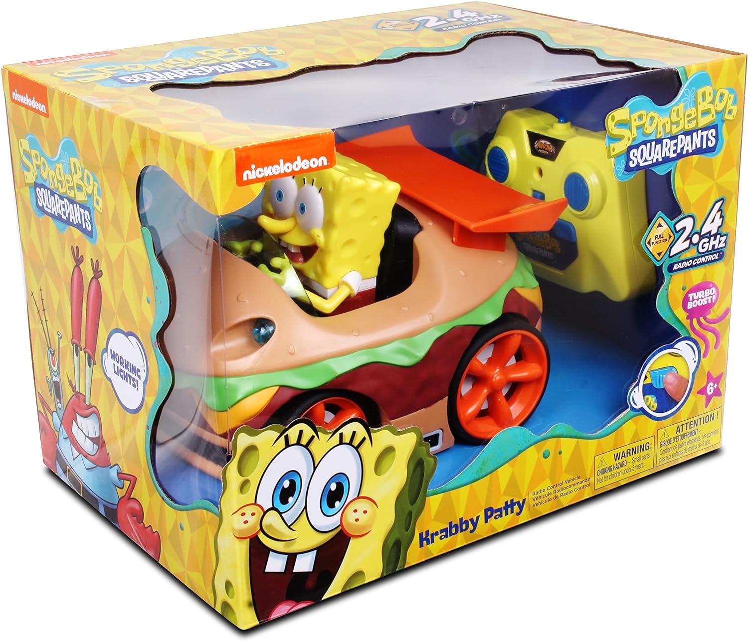 Vehículo a control remoto NKOK de Krabby Patty con Bob Esponja 5