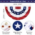 thumbnail image 2 of 4-Pack USA Pleated Fan Flag, 1.5 X 3 FT American Flag Bunting,Memorial Day Fourth July Patriotic Half Fan Banner Flag Decoration,4th of July Independence Day Outdoor/Indoor Decor, 2 of 8