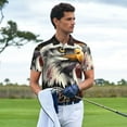 thumbnail image 3 of Gaeub Retro American Eagle A Print Men's Polo Shirts, Short Sleeve Golf Performance Shirts,Stretchy Golf Shirts,Casual Summer Beach Shirts-Large, 3 of 6