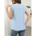 thumbnail image 2 of Blusa de Encaje con Cuello Alto para Mujer M Azul, 2 of 7