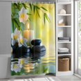 thumbnail image 6 of Shower Curtains for Bathroom-72"x72",Plumeria Flower Stones Lake Zen Meditation Waterproof Bath Curtain Grommet Shower Curtain Set with Hooks, 6 of 9