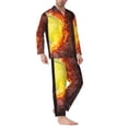 thumbnail image 2 of KLL Tennis Ball On Fire And Water Sleepwear Mens Flannel Pajamas,Long Cotton Pj Set, 2 of 7