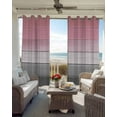 thumbnail image 4 of Ombre Pink Gray Wood Blackout Curtains 96 Inches Length, Gradient Country Rustic Grain Window Treatment Thermal Insulated Drapes for Bedroom Living Room 2 Panels 104x96 Inches, 4 of 8