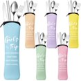 thumbnail image 2 of YNTVV-6 Pack Girls Trip Gifts Portable Travel Cutlery Set with Case Girls Trip Favors for Sisters Friends Bestie Bachelorette Travel Gifts Reusable Flatware Sets, 2 of 2