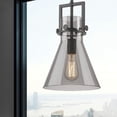 thumbnail image 4 of Innovations Lighting  Newton Cone - 1 Light 10" Stem Hung Pendant Matte Black/Plated Smoke, 4 of 4