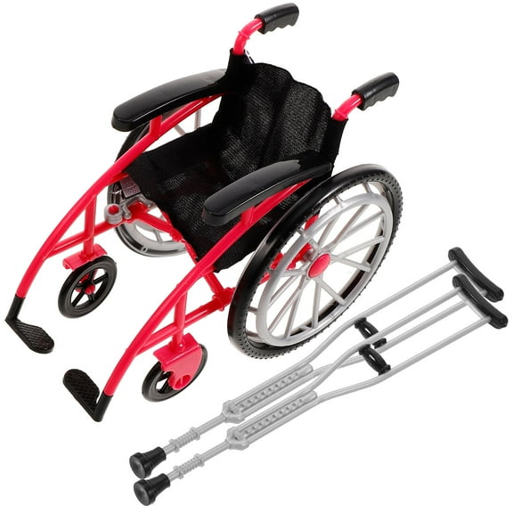 LOLIPPYY Mini Wheelchair Set for BJD Dolls, Indoor Decorative Accessory Made with Rosy Material