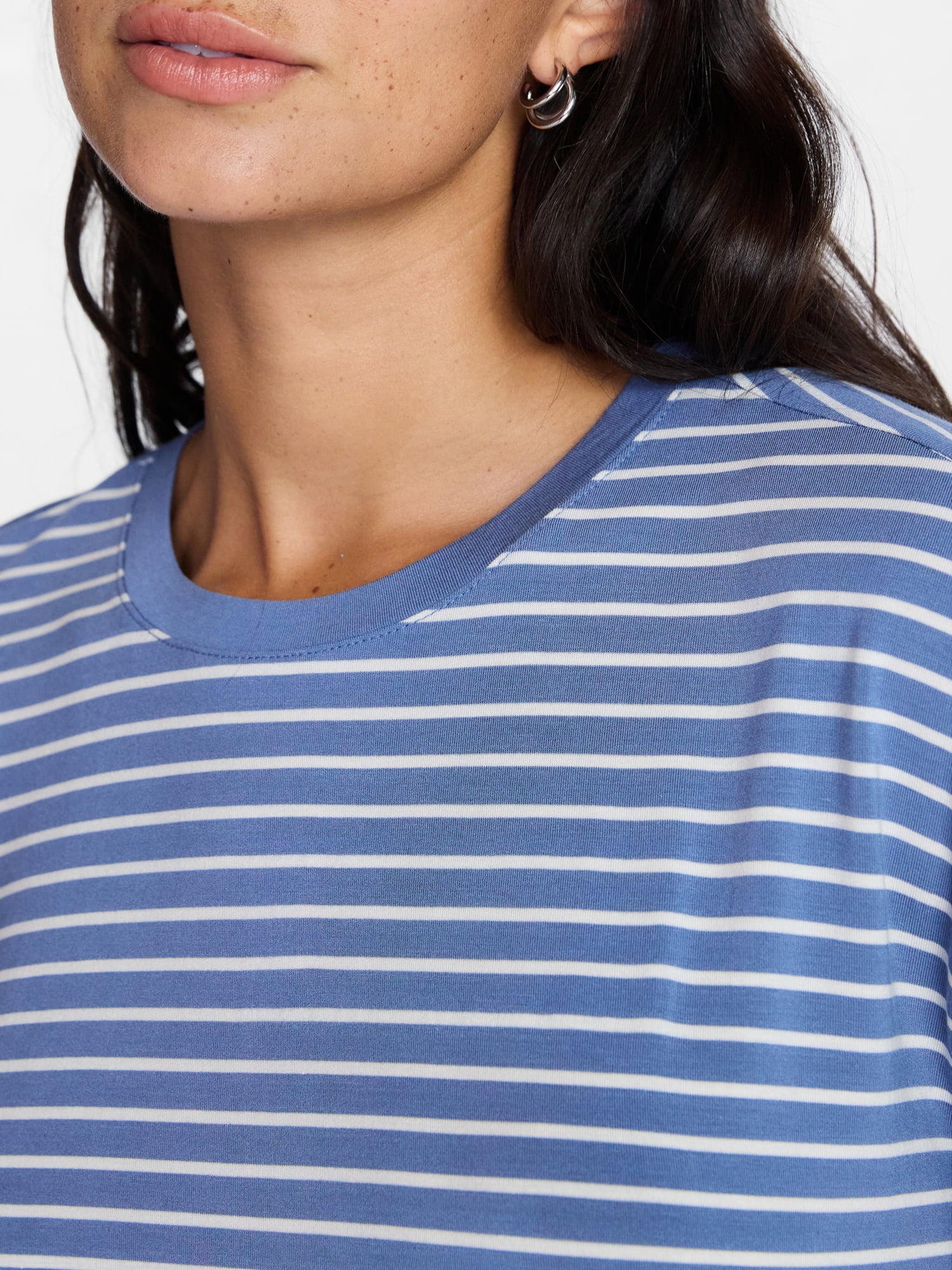 Time and Tru Women's Tunic Tee with Short Sleeves, Sizes XS-XXXL