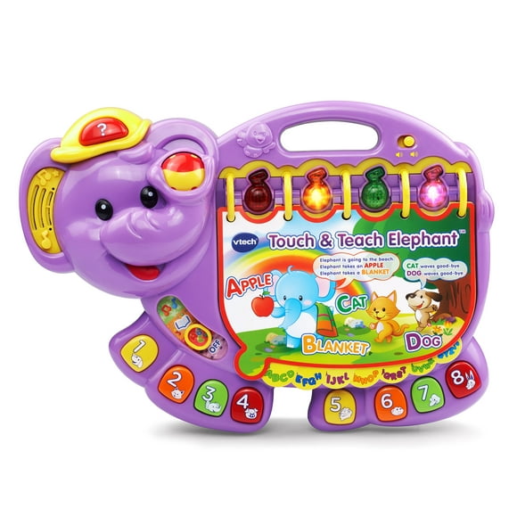 Toy VTech Touch and Teach Elephant Purple para niños de 1 a 3 años