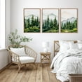 thumbnail image 4 of Watercolor Mountain Range Framed Canvas Wall Art Set, Green Forest Tree Wall Decor, Woodland Nursery Wall Painting, Modern Wilderness Art Print for Living Room, Bedroom, Office-16 x24 x3, 4 of 6
