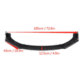 thumbnail image 3 of Universal Front Lip Splitter Body Kit Front Spoiler Lip Air Dam Chin Front Bumper Lip Lower Protector Carbon Fiber Style, 3 of 9