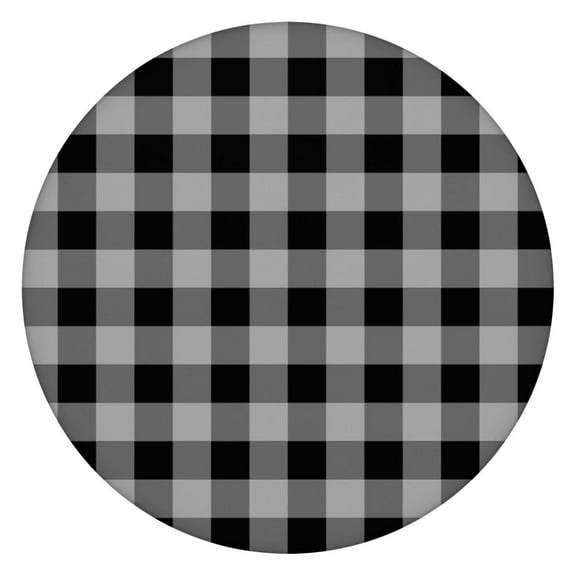 Checkered Round Table Cover with Elastic Edge - Spill-Proof, Scratch-Resistant for Restaurants