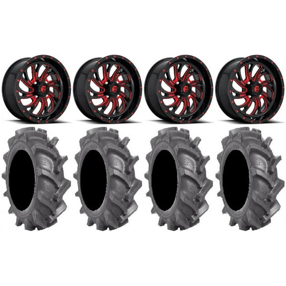 Fuel Kompressor Red 20" Wheels 35" BKT AT 171 Tires Sportsman RZR Ranger