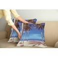 thumbnail image 2 of Ambesonne Summer Throw Pillow Cover 2 Pack, Ocean Palms Warm Beach, 20", Navy Cream Green, 2 of 5