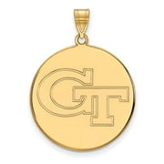 14k Gold LogoArt Georgia Institute of Technology G-T Extra Large Disc Pendant Q4Y063GT