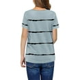 thumbnail image 2 of Langwyqu Girls Casual Short Sleeve T Shirts Striped Tunic Tops Size 4-15 Years, 2 of 5
