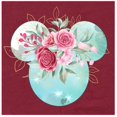thumbnail image 3 of Women Teen Mickey Ears Pink Flowers with Gold Leaves Shirt Floral Adult Ladies Boho Character Tshirt (Raspberry, Large), 3 of 7