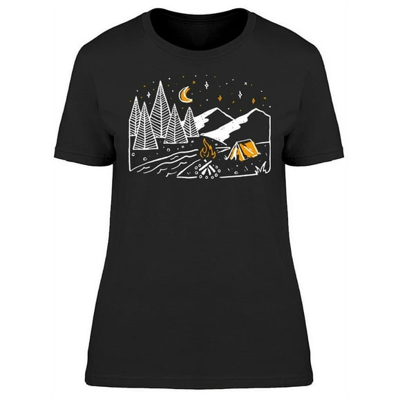 Nature Camping At Night T-Shirt Women -Image by Shutterstock, Female x-Large