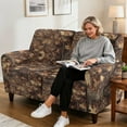 thumbnail image 3 of Garronmavis Hunting Forest Leaves Cover for Recliner Chair Non Slip Soft Couch Sofa Cover Washable Furniture Protector with Elastic Bottom for Kids Pets 2 Seats Lazy Boy Recliner Covers with Pockets, 3 of 7