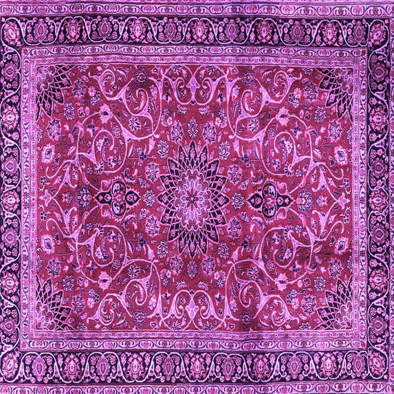Ahgly Company Indoor Square Persian Purple Traditional Area Rugs, 7' Square