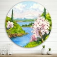 thumbnail image 2 of Designart 'A Bright Blue Sky Over Spring Landscape' Traditional Circle Metal Wall Art 29x29 - Disc of 29, 2 of 5