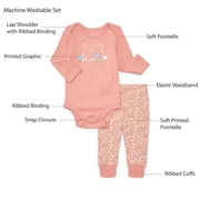 Bliss by Garanimals Baby Boys or Girls Ribbed Cotton Bodysuit and Leggings Set, 2-Piece, Sizes 0-12 Months