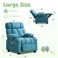 thumbnail image 3 of JONPONY Kids Recliner Chair,Push Back Toddler Recliner with Cup Holders & Side Pockets,Adjustable Footrest & Headrest Kids Sofa for Boys Girls 3+ Age Group, Light Blue, 3 of 11