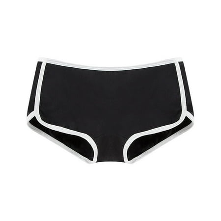 BUYISI Womens Cotton Boxer Briefs Breathable Sports Comfortable Underwear Soft Panties Seamless Ladies Plus Size Briefs Black S