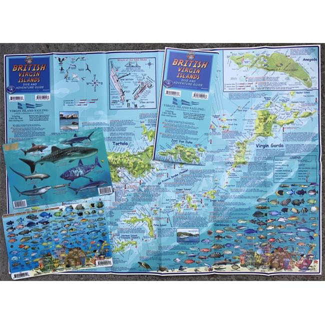 British Virgin Islands Dive Guide BVI Waterproof Map Franko Maps 