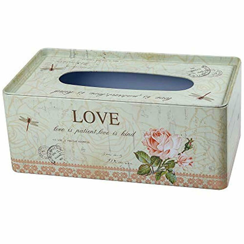 Decorative Tissue Holders Metal Country Rural Rectangular Box Cover