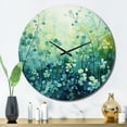 thumbnail image 3 of Designart "Misty pasture I" Abstract Landscape Oversized Wall Clock, 3 of 5