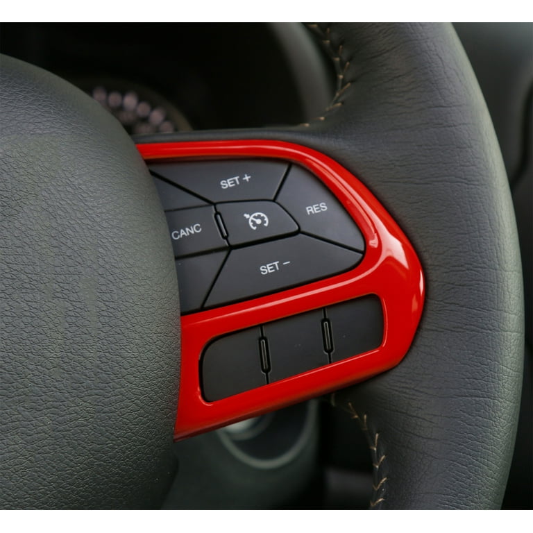 CheroCar Car Steering Wheel Cover Trim Decoration for Jeep Renegade 2016 2020 Jeep Compass 2017 2020 Red