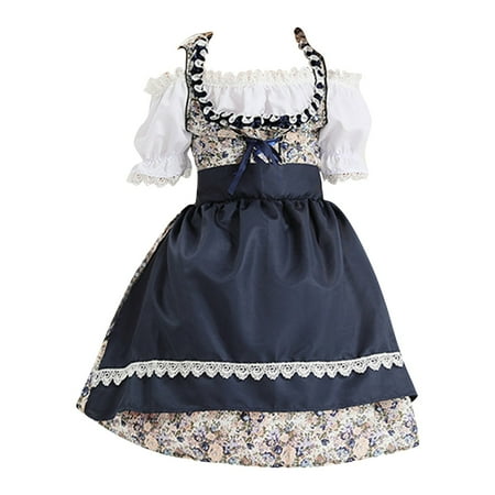 

HTGFGMGW Flower Girl Dresses Girl Oktoberfest Bavarian Dress Outfit German Oktoberfest Girls Traditional Bavarian Dirndl Dress Dresses for Girls A