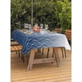 thumbnail image 3 of Outdoor Tablecloth with Umbrella Hole for Patio/Picnic/Party/Camping, Modern Navy Blue Waterproof Table Cloth Rectangle Table Cover Washable, Abstract Ombre Geometric Morocco (60"x 120"), 3 of 8