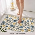 thumbnail image 6 of Vintage Blue Yellow Doormat Outdoor Entrance 20"x31.5", Spring Enchanted Garden Florals Absorb Moisture Dirt Door Mats, Non-Slip Rubber Backing Floor Mats Indoor, Low-Profile Front Door Rugs, 6 of 9